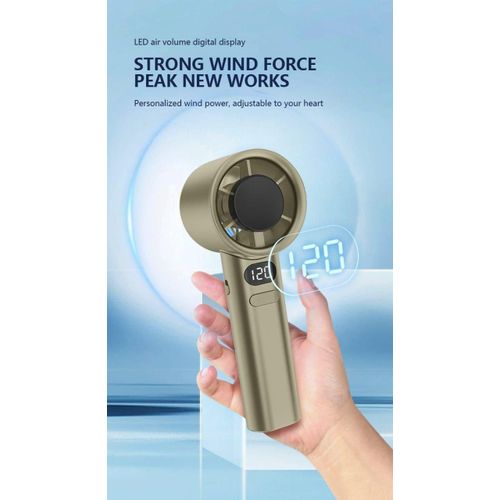 product_image_name-Generic-Portable Handheld Rechargeable Fan – LED Digital Display, Strong Wind Force-1