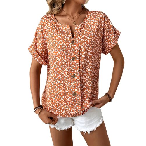 ROSA FERA Women's basic short-sleeve shirt, casual, breathable, and comfortable Blouse Top