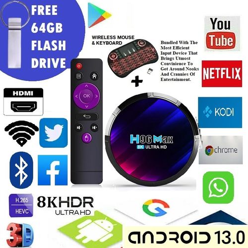 H96 Max Android 13 TV Box 2GB 16GB Bluetooth &WiFi + WiMouse