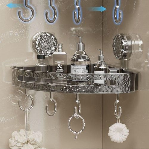 Generic Acrylic Bathroom Shower Caddy Organizer – Multi Layer Wall Mounted Storage Rack with Hooks - image 3