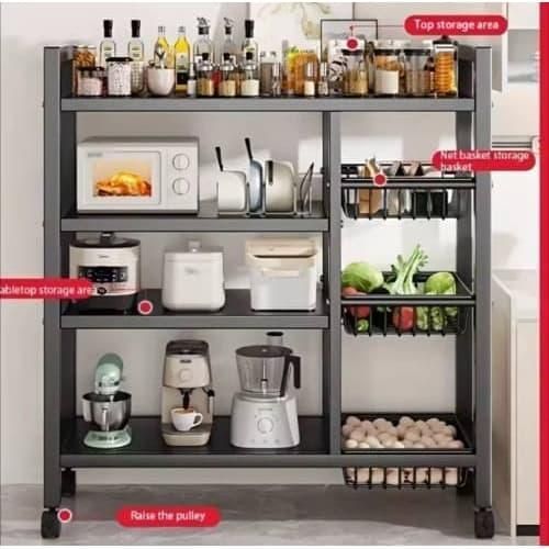 Generic Kitchen Organizer - 4-storey Kitchen Shelf With 3 Wire Baskets - image 2