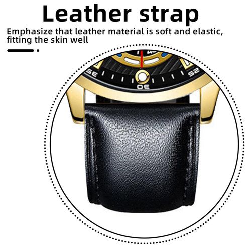 product_image_name-Fashion-Men’s Black & Gold PU Quartz Watch – Modern Elegant Choice-6