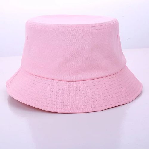 Fashion Summer Bucket Hat Women Outdoor Sunscreen Fishing Fisherman Hat Men  Sun Prevent Hats Cotton Custom-Pink