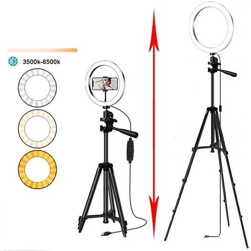 Selfie Ring Light Dimmable Tripod Stand - Cell Phone Holder For Video |  Fruugo IN