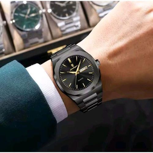 product_image_name-POEDAGAR-Top Men All Black Water Resistant Wristwatch -4