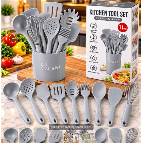 Generic Silicon Non-Stick Cooking Spoon Set - image 2