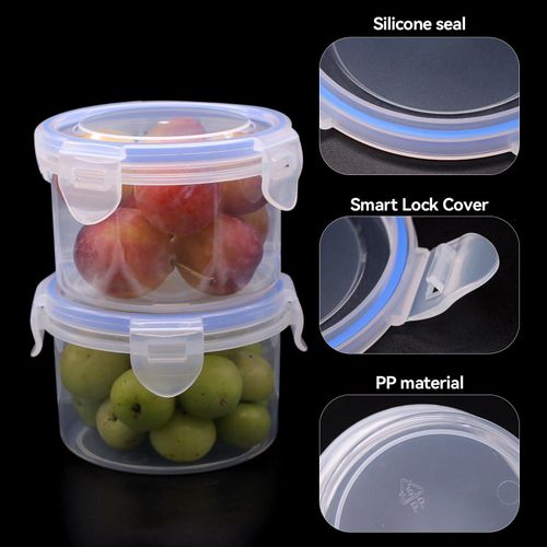 Generic 6PCS Fresh Round Container with Lids, Plastic Food Container,Stackable and Durable, Small BPA-Free Containers - image 3