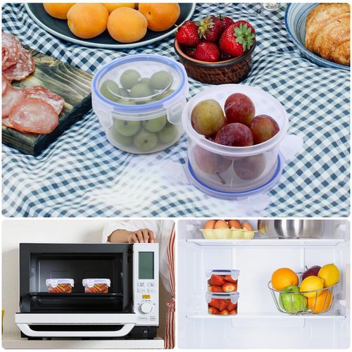 Generic 6PCS Fresh Round Container with Lids, Plastic Food Container,Stackable and Durable, Small BPA-Free Containers - image 7