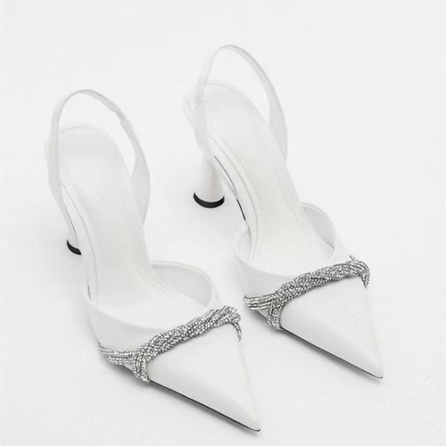 White Closed Toe Prom Shoes 4478