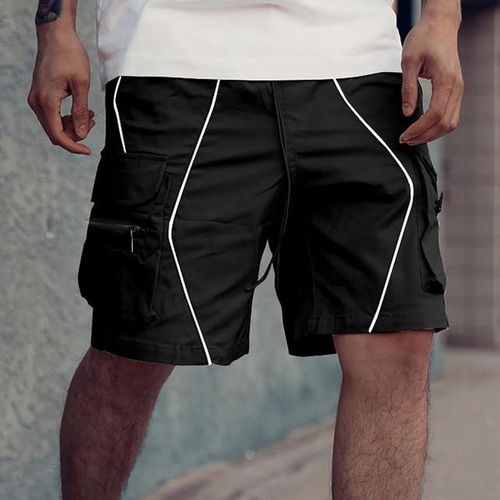 Generic Mens Outdoor Casual Short Pants Elastic Waist Relaxed Fit  Lightweight Fishing Hiking Work Shorts Cargo Trousers Ropa Hombre