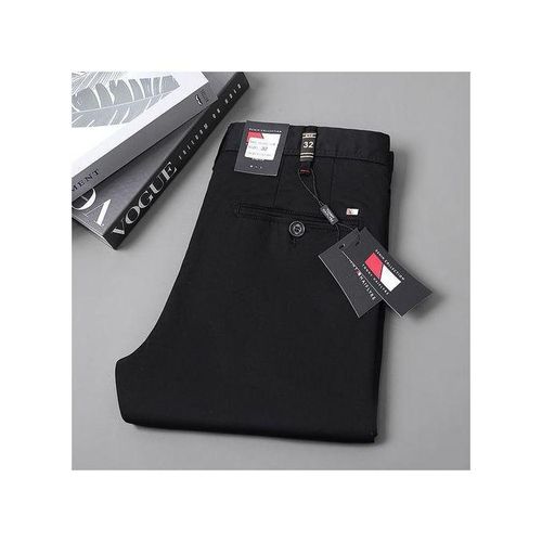 Fashion Plain Black Chinos For Men