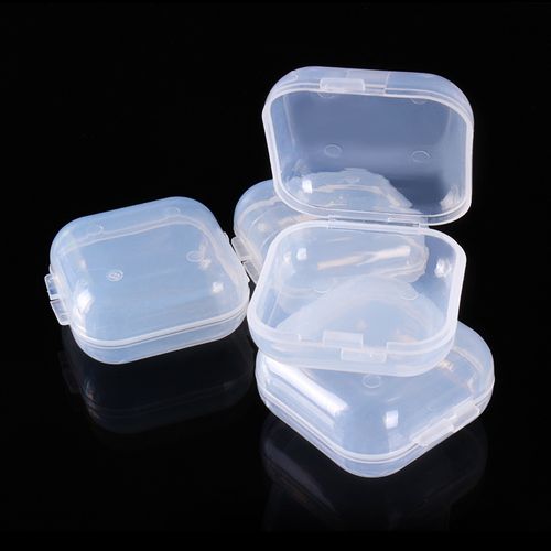 Small Storage Box Transparent Square Plastic Box For Earring Rings