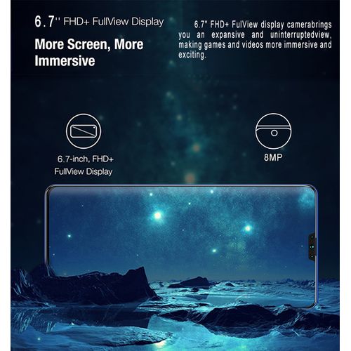 Mate Mate39 Smartphone 6.7 Inch 8GB+128GB Android 9.1 4800mAh Face Unlock 4G Mobile Phone-Blue