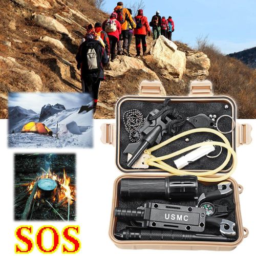 Generic 16 In 1 SOS Outdoor Emergency Survival Kit Gear Tool Tac-tical  Camping