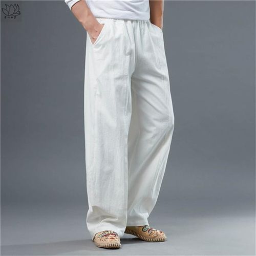 Generic Cotton Linen Men's Pants 2023 Summer Breathable Casual Loose Soft  Trousers Male Vintage Pants Plus Size M-7xl 8xl 10 Color