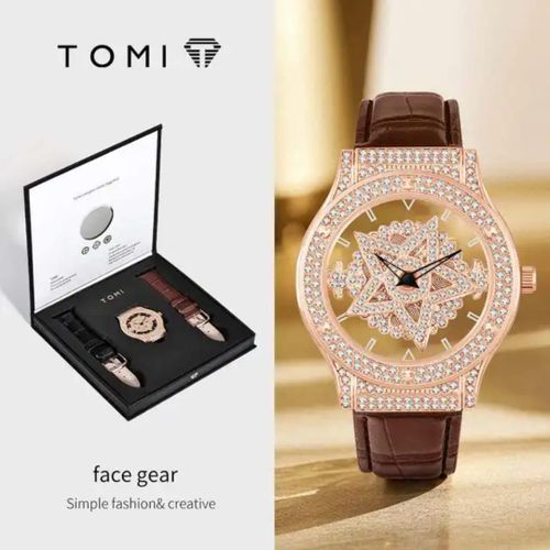 Tomi Sophisticated 2 Leather strap  Man Gift ideas Genuine Wristwatch - image 2