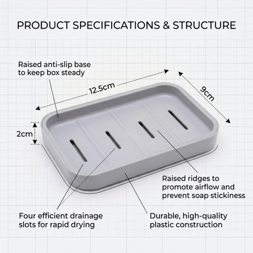BEAUT4 Slim Double Layer Soap Box - Drainage Soap Holder for Bathroom & Kitchen - image 4
