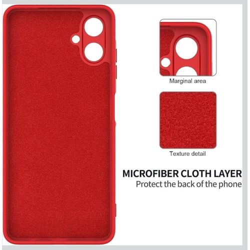Generic Samsung A07 Silicone Phone Case/Pouch With Camera Protection - Scratch Resistance, Shockproof Protective Case (SAMSUNG) - Red