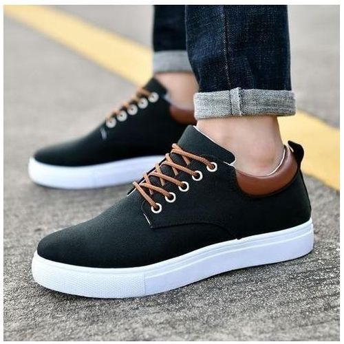 Buy Black Side Zipper Breathable Casual Sneakers, Look Stylish