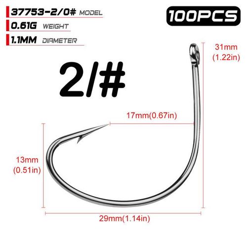 Generic 100pcs Fishing Hook Grappling Hook Single Hook High Carbon Steel  With Barb Hook In Bulk Circle Hooks Fishing Fishing Gear Tackle