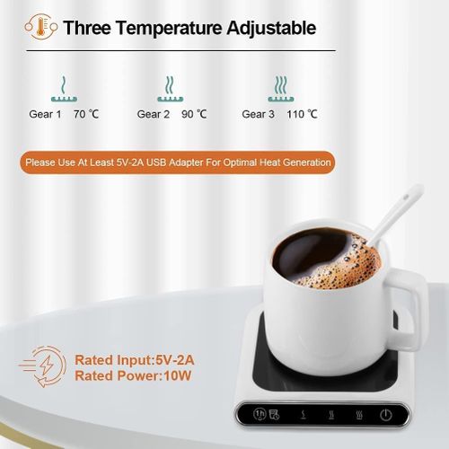 Cordless Coffee Mug Warmer Portable Keep Drink Warm Heating Heating Plate  Auto Shut Off 10W USB Beverage Warmers for Desk Coffee