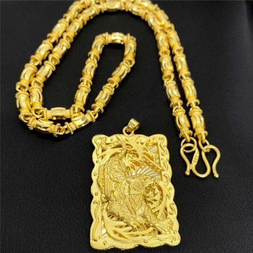 Gold Best Sophisticated Non Fading Men's Gold Necklace From Saudi Arabia  For Arabian Money Men