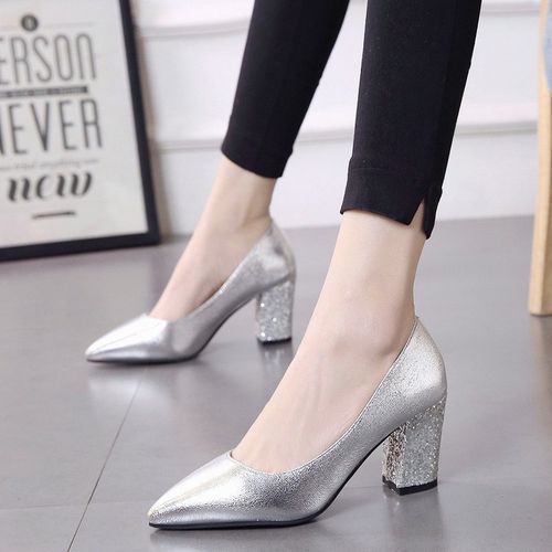 CHERISH Silver Low Block Heel Pumps | Women's Designer Heels – Steve Madden  Canada