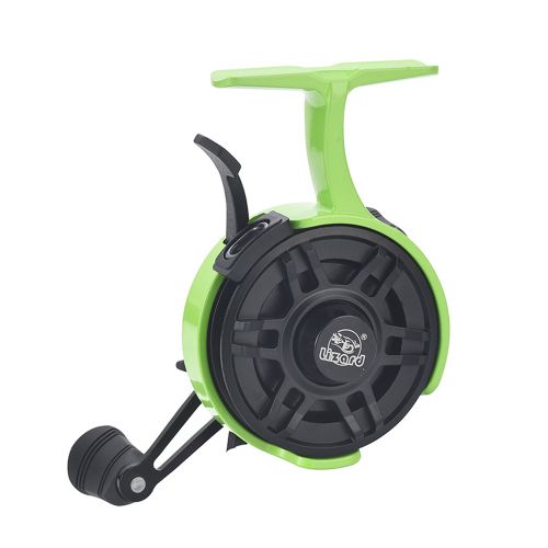 Green Left Handed Ice Fishing Reel with High Foot for Raft and Ice Fishing