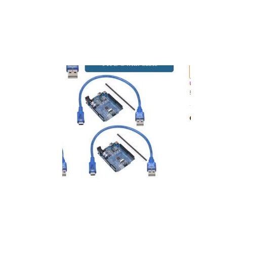 Generic 2pcs UNO R3 Official ATMEGA16U2+MEGA328P Chip For ARD_UNO R3 Development board + USB CABLE - image 2