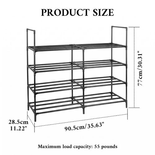 Generic 4-Tier Metal Shoe Rack Hat Rack, Entryway Durable Storage Organizer - image 4