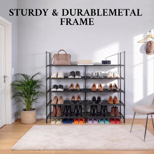 Generic 4-Tier Metal Shoe Rack Hat Rack, Entryway Durable Storage Organizer - image 5