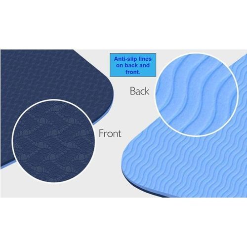 Generic Eco-friendly Dual-colored Yoga Mat With Carrying Bag - Blue - image 4