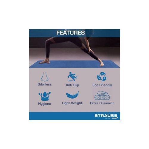 Generic Eco-friendly Dual-colored Yoga Mat With Carrying Bag - Blue - image 7