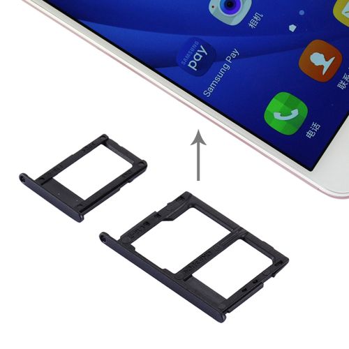 IPartsBuy For Samsung Galaxy J5 Prime / G570 & J7 Prime / G610 SIM Card Tray + Micro SD & SIM Card Tray(Black)