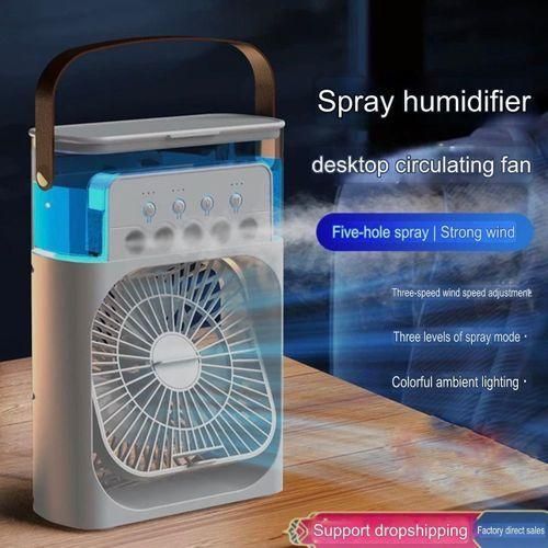 Generic Five-Hole Spray Fan Humidifying Refrigeration Air Conditioner Usb Fan