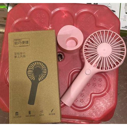 product_image_name-Generic-Handheld Mini Rechargeable Fan With Strong Wind Power-PINK-1