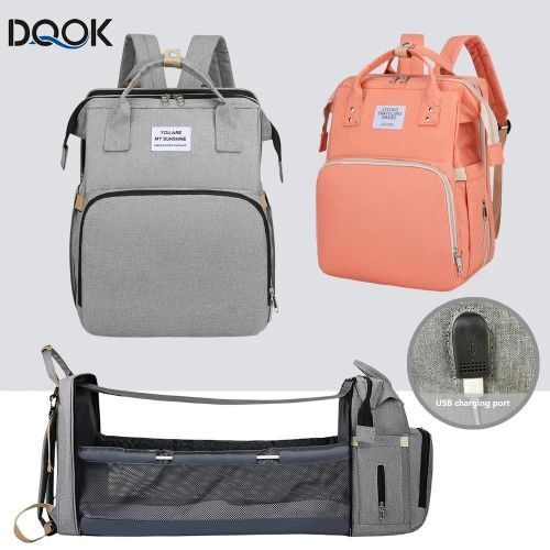 Generic Lightweight Folding Mommy Bag with Portable Crib & Large Capacity Baby Backpack - image 4