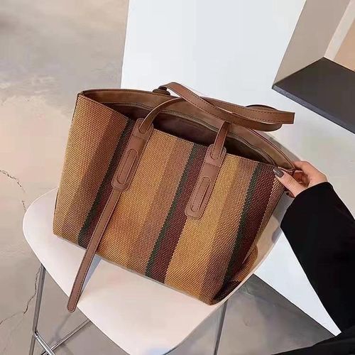 Fashion Multicolor Stripe Canvas Bag - image 6