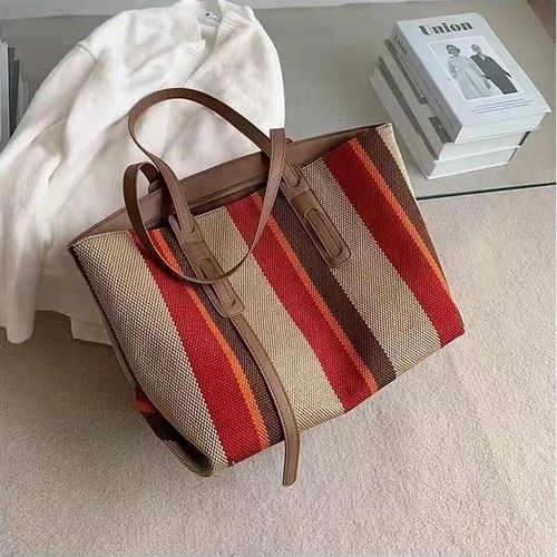 Fashion Multicolor Stripe Canvas Bag - image 8