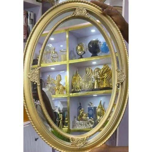 Generic Mirror With Gold Leaf Frame Low Budget Beautiful, Round Gold Mirror