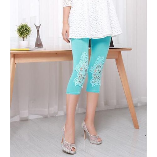 Generic Women Summer Pants Hollow Lace Stretch Leggings Sports