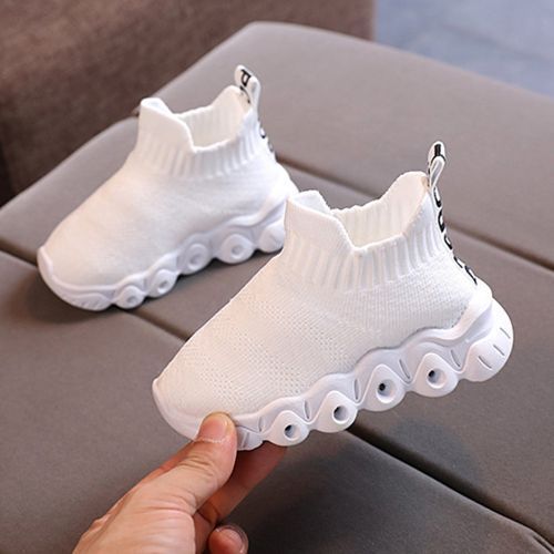 Fashion Baby Sneakers With Light Children's Glowing Toddler Soft Soled  Socks Shoes White