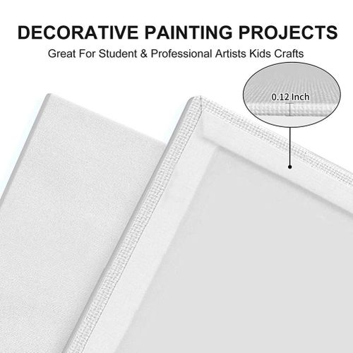 10 Pack Black Stretched Canvas for Painting 8x10 Blank Art Canvases for  Paint 