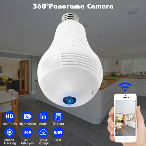 WiFi Light Bulb Camera - 1080P 360 Degree Security Camera Surveillance  Camera