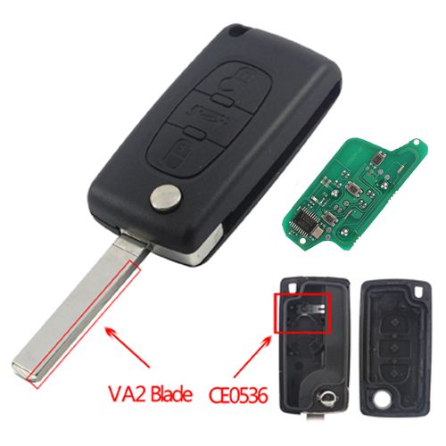 2 Buttons 433 MHZ FSK CE0536 ID46 Chip Fob Remote Car Key Uncut