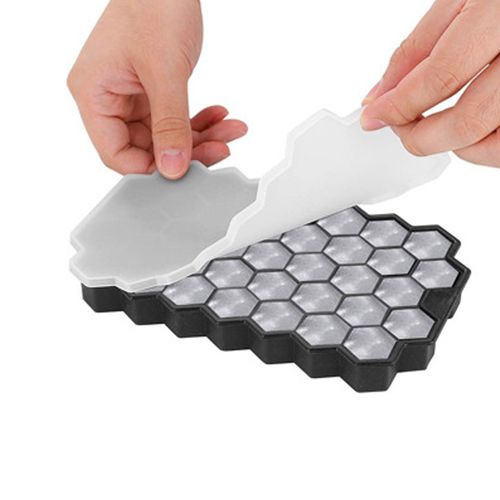 Glacio Ice Cube Trays Silicone Combo Set Mold of 1 Sphere Ice and Square