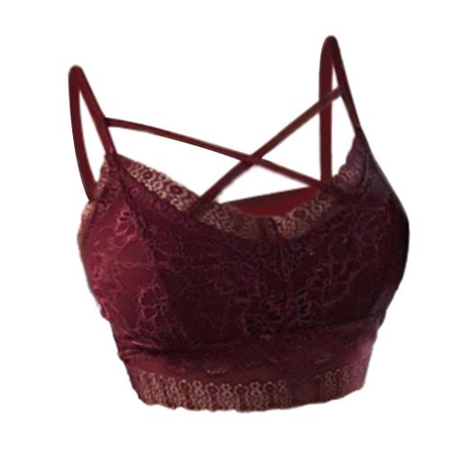 Generic Women Lace Bra Strappy Bralette X Form Bandeau XXL