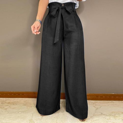 Fashion Vonda Women39;s Trousers Autumn Party Denim Palazzo Pants High  Waist Hot Pants
