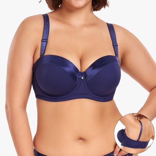 product_image_name-Binnys- Fascinating Silky Smooth Satin Splicing Design Adjustable Strong Support Wire Commuting Ladies Balconette Bra -2