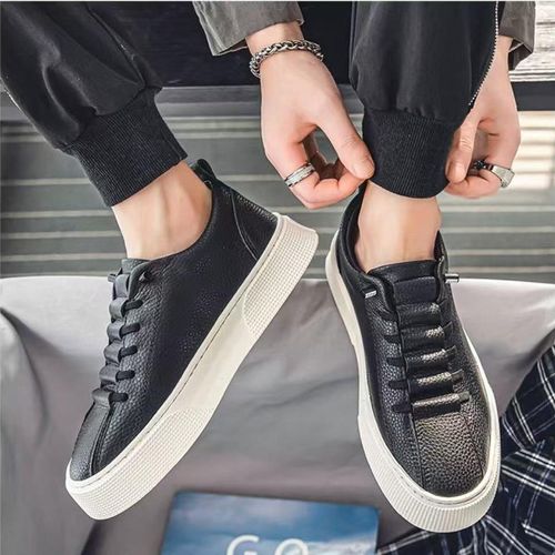 product_image_name-Fashion-Men's Non-slip Breathable Sneakers Sports Running Casual Board Shoes Black-5